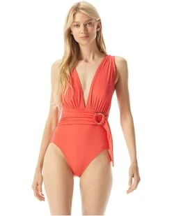 MICHAEL Michael Kors Essentials Surplice Plunge One-Piece | Swimwear -Michael Kors Sales Shop 51J9FXevFNL. AC SR736920