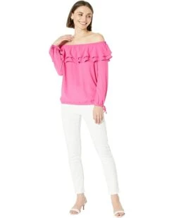 MICHAEL Michael Kors Petite Ruffle Peasant Top | Shirts & Tops 3 MICHAEL Michael Kors Petite Ruffle Peasant Top | Shirts & Tops -Michael Kors Sales Shop 51tbSB1ipsL. AC SR736920