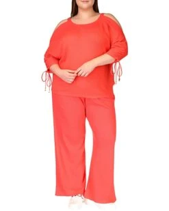 MICHAEL Michael Kors Plus Size Waffle Ruche Sleeve Top | Shirts & Tops -Michael Kors Sales Shop 61xhmr5LcrL. AC SR736920