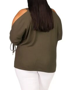 MICHAEL Michael Kors Plus Size Waffle Ruche Sleeve Top | Shirts & Tops -Michael Kors Sales Shop 71 9sAH3w7L. AC SR736920