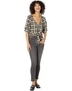 MICHAEL Michael Kors Yarn-Dye Flannel Tie Front Top | Shirts & Tops -Michael Kors Sales Shop 7164wfvvrLL. AC SR736920