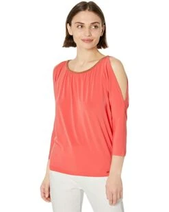 MICHAEL Michael Kors Petite Chain Neck Cold-Shoulder Top | Shirts & Tops -Michael Kors Sales Shop 71BFESy6W4L. AC SR736920