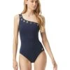 MICHAEL Michael Kors Grommet Solid One Shoulder One-Piece | Swimwear