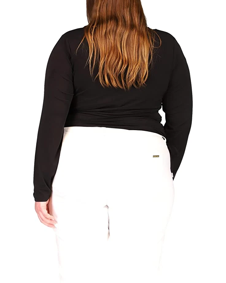 71NggFxlNNL._AC_SR736920_.jpg MICHAEL Michael Kors Plus Size Square Neck Ruched Long Sleeve Top | Shirts & Tops -Michael Kors Sales Shop