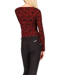 MICHAEL Michael Kors Petite Lace Square Neck Ruched Long Sleeve Top | Shirts & Tops -Michael Kors Sales Shop 71QQkev1 L. AC SR736920