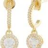 Michael Kors Kors MK Mini Hoops Earrings with Pave Halo Charm