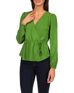 MICHAEL Michael Kors Solid Long Sleeve Wrap Top | Shirts & Tops -Michael Kors Sales Shop 71Zz4FmSpL. AC SR736920