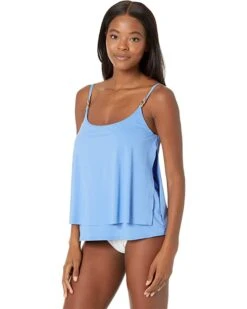 MICHAEL Michael Kors Iconic Solids Double Layer Tankini Top | Swimwear -Michael Kors Sales Shop 71lP1WGXRUL. AC SR736920