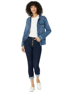 MICHAEL Michael Kors Izzy Skinny Roll Hem Jeans in Dark Rinse Wash -Michael Kors Sales Shop 71y7NcL3JUL. AC SR736920