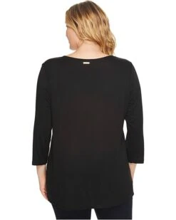MICHAEL Michael Kors Plus Size V-Neck Mixed Media Top | Shirts & Tops -Michael Kors Sales Shop 81 lMd05FNL. AC SR736920