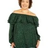 MICHAEL Michael Kors Plus Size Mega Cheetah Ruffle Peasant Top | Shirts & Tops