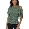 MICHAEL Michael Kors Floral Tie Shoulder Flounce Top | Shirts & Tops