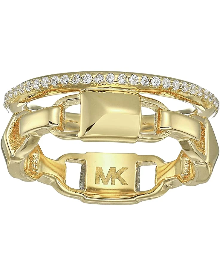 81IW4dSAakL._AC_SR736920_.jpg Michael Kors Precious Metal-Plated Sterling Silver Mercer Link Pavé Halo Ring | Rings -Michael Kors Sales Shop 81IW4dSAakL. AC SR736920
