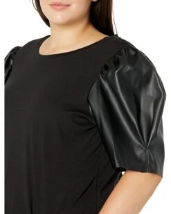 MICHAEL Michael Kors Plus Size T-Shirt with Leather Sleeve | Shirts & Tops -Michael Kors Sales Shop 81MQrLmxtoL. AC SR736920