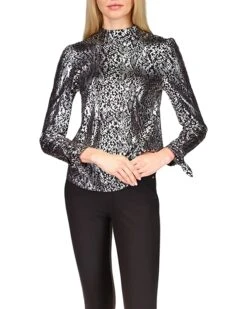 MICHAEL Michael Kors Python Mock Neck Tie Top | Shirts & Tops