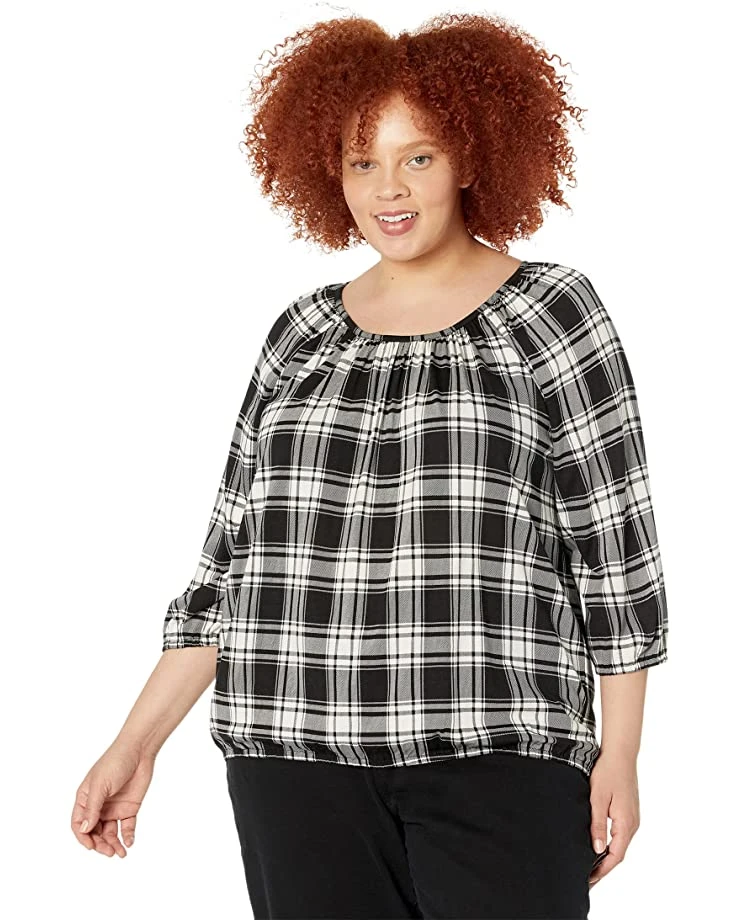 81hArRPE8zL._AC_SR736920_.jpg MICHAEL Michael Kors Plus Size Buffalo Check Peasant Top | Shirts & Tops -Michael Kors Sales Shop 81hArRPE8zL. AC SR736920
