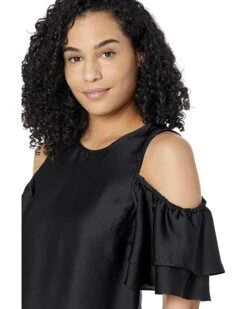 MICHAEL Michael Kors Satin Cold-Shoulder Top | Shirts & Tops -Michael Kors Sales Shop 81k O ZOaLL. AC SR736920