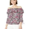 MICHAEL Michael Kors Petite Floral Ruffle Peasant Top | Shirts & Tops