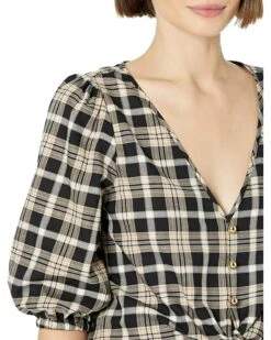 MICHAEL Michael Kors Petite Yarn-Dye Flannel Tie Front Top | Shirts & Tops -Michael Kors Sales Shop 91LbZV6Eu2L. AC SR736920