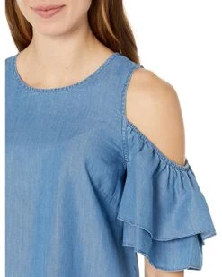 MICHAEL Michael Kors Tencel Cold-Shoulder Ruffle Top | Shirts & Tops -Michael Kors Sales Shop 91r9jyncXmL. AC SR736920