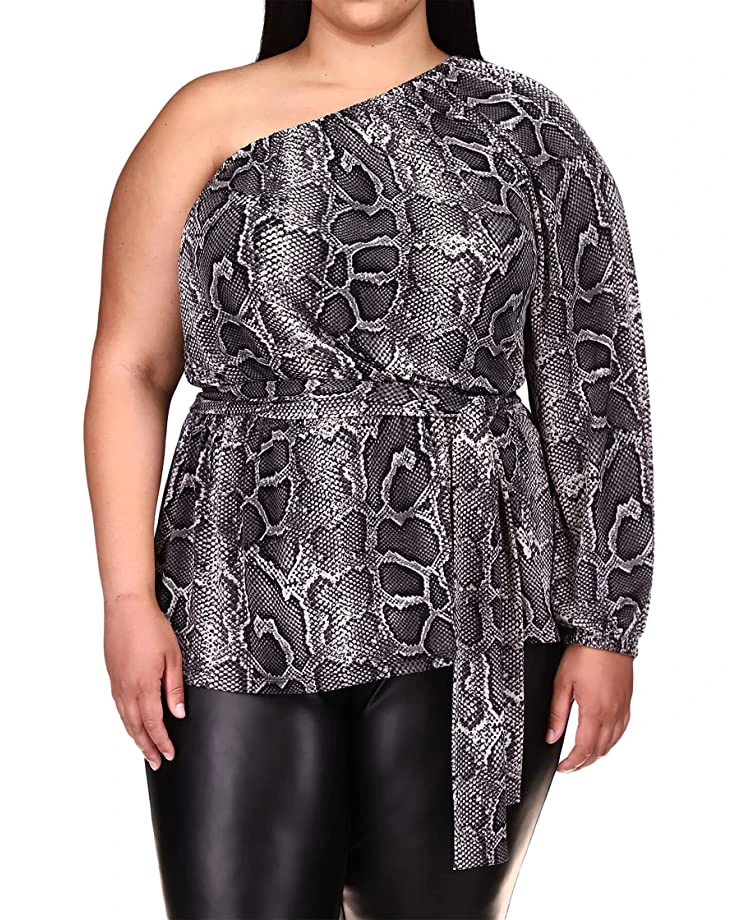 91xGt8ubzGL._AC_SR736920_.jpg MICHAEL Michael Kors Plus Size Snake One Shoulder Tunic | Shirts & Tops -Michael Kors Sales Shop